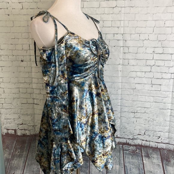 Current Mood NWT F is for Fairies Tie Dye Velvet Handkerchief Dress S Dolls Kill - Picture 10 of 16